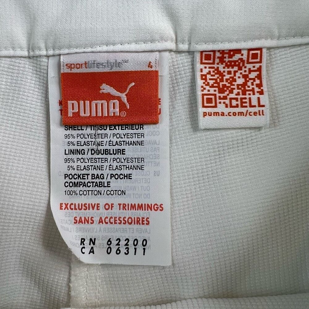 Puma Mini Skirt Skort Womens Size 4 White Golf Tennis Shorts Lined - Picture 3 of 12